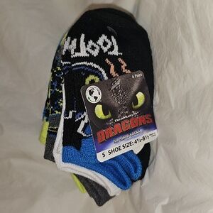 How To Train Your Dragon, Boys No-Show Socks, 6-Pack, Size Small New